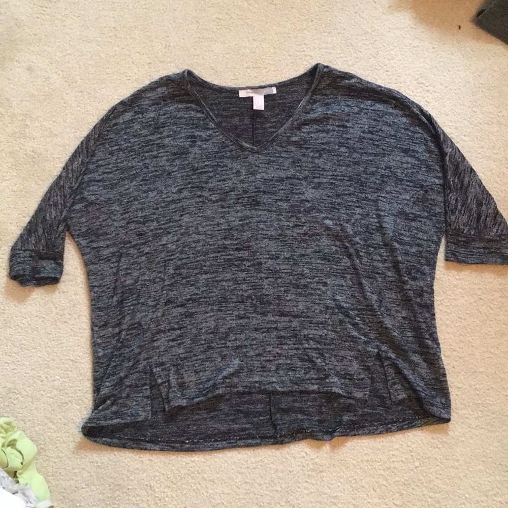Gray Distressed Flowy Top